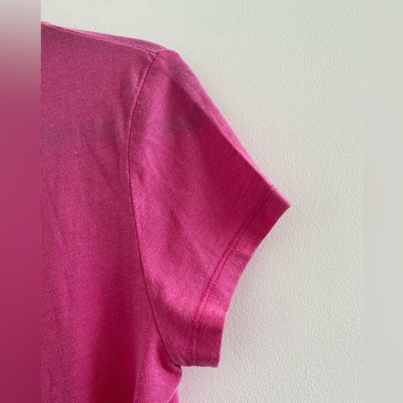 Victoria's Secret Pink Short Sleeve Gold Glitter Graphic Pink Tee Size L - Picture 12 of 12